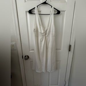 NWT white double v dress